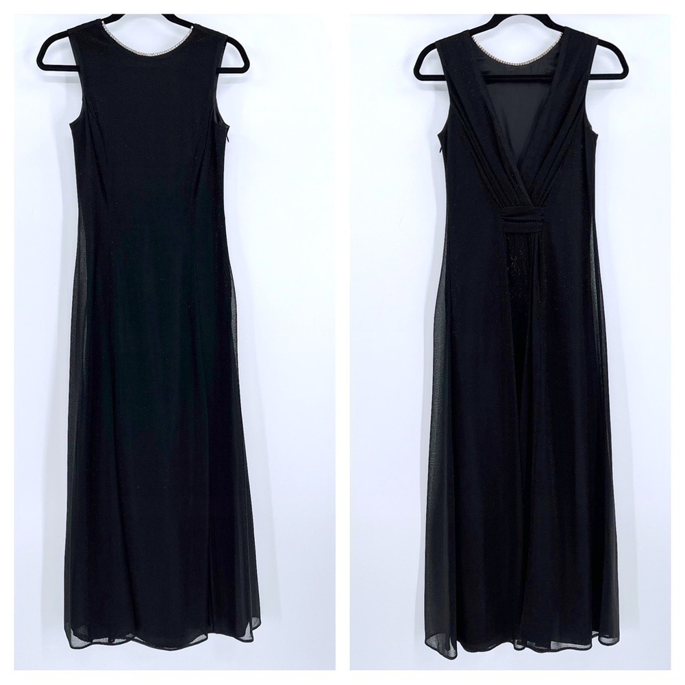 Scott McClintock Black Sleeveless Maxi Dress with V-Back